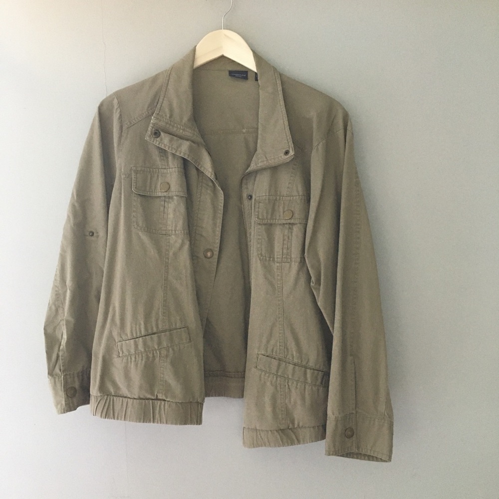 Khaki/olive lightweight utility jacket, petite xl
